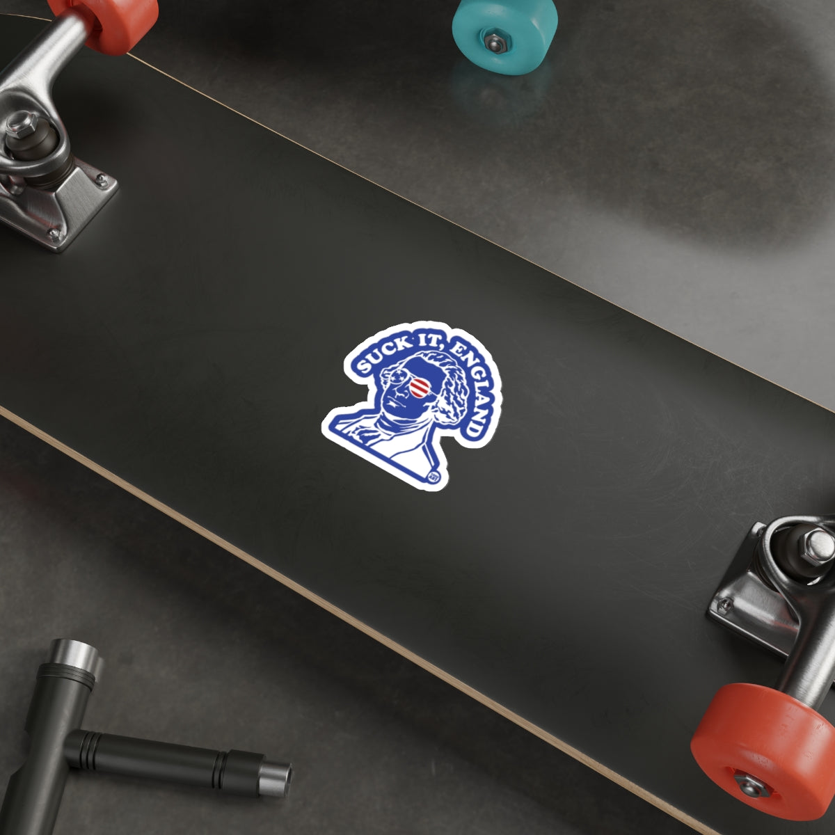 Suck It England Sticker on Skateboard Skate Product