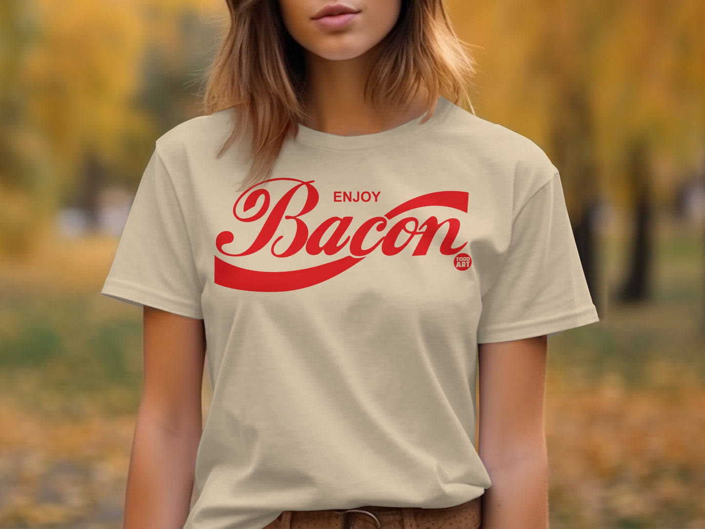 Enjoy Bacon Graphic Printed T-Shirt Ideal for Food Lovers