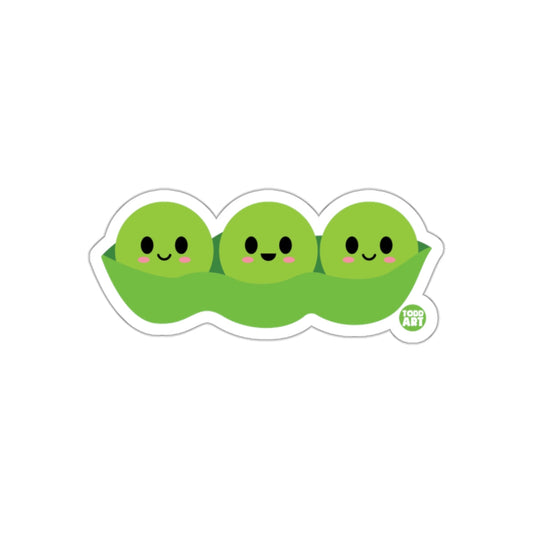 Cute Smiling Peas in a Pod Sticker for All Ages