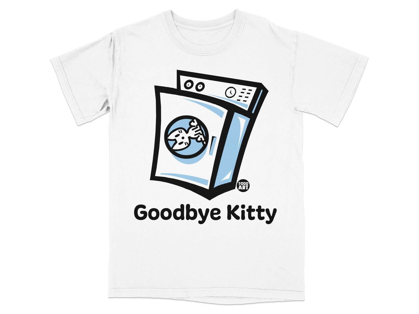 Goodbye Kitty Washing Machine Graphic T-Shirt