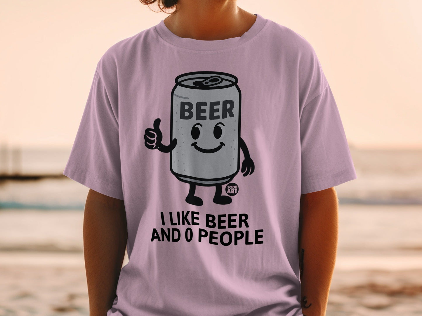 I Like Beer and 0 People Beer Can Graphic T-shirt