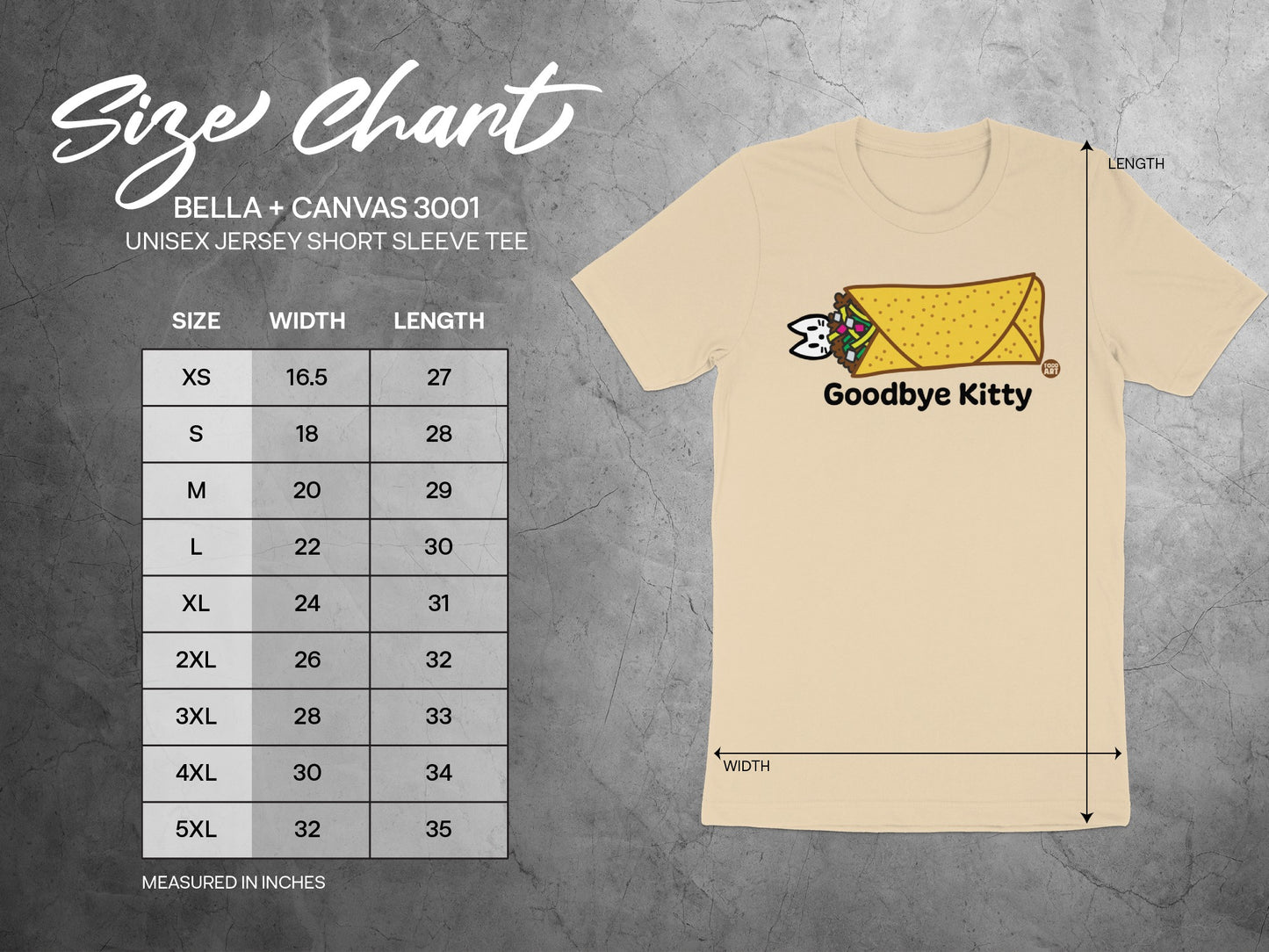 Goodbye Kitty Graphic Design on Unisex Jersey Shirt
