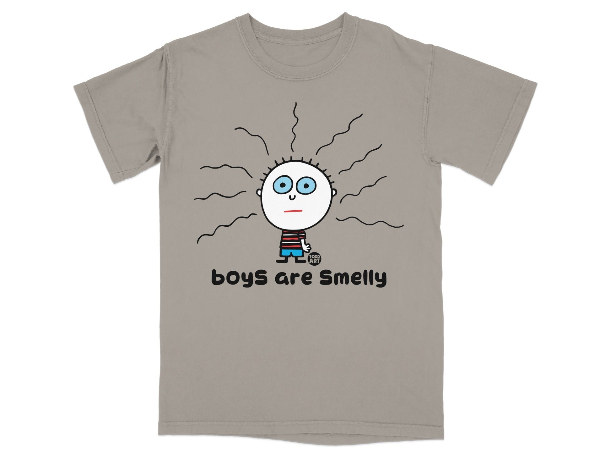 Boys Are Smelly Cartoon Character T-shirt