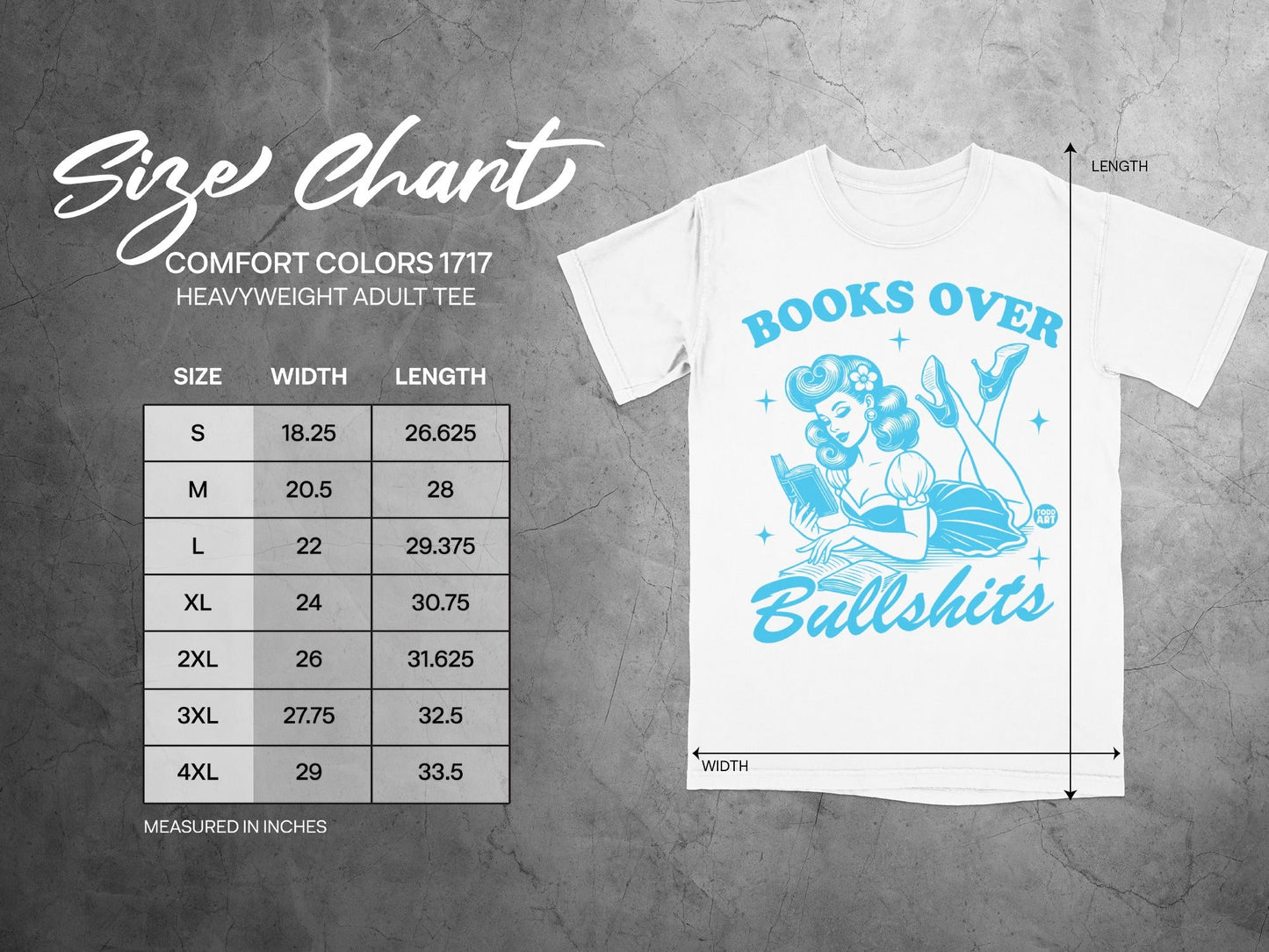 Books Over Bullshits Comfort Colors 1717 T-Shirt