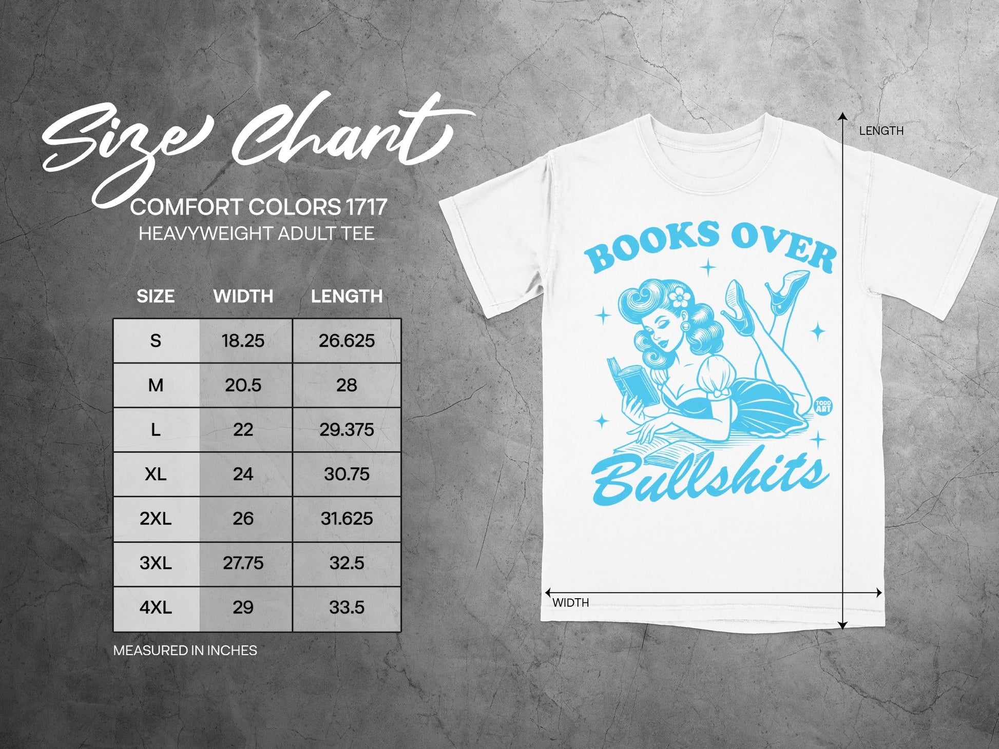 Books Over Bullshits Comfort Colors 1717 T-Shirt
