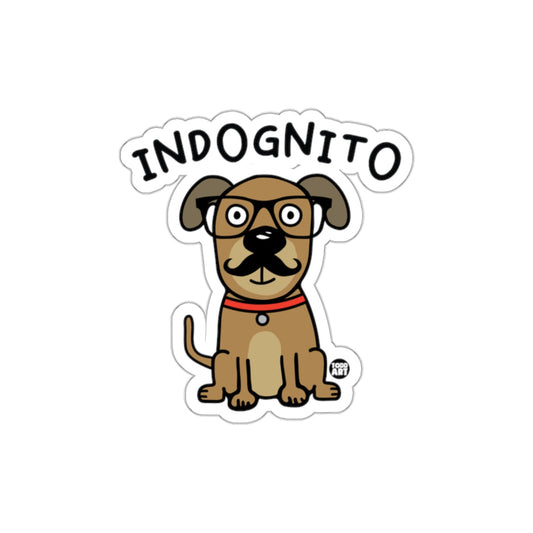 Indognito Funny Dog with Glasses and Mustache Sticker