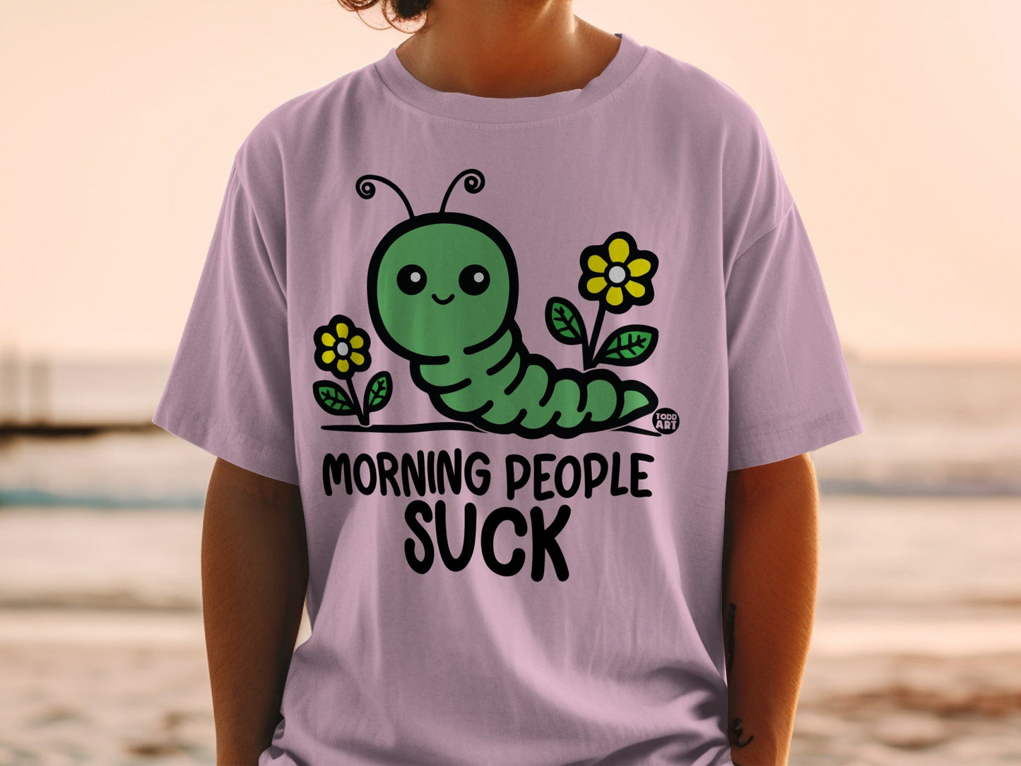 Morning People Suck Funny Caterpillar T-Shirt