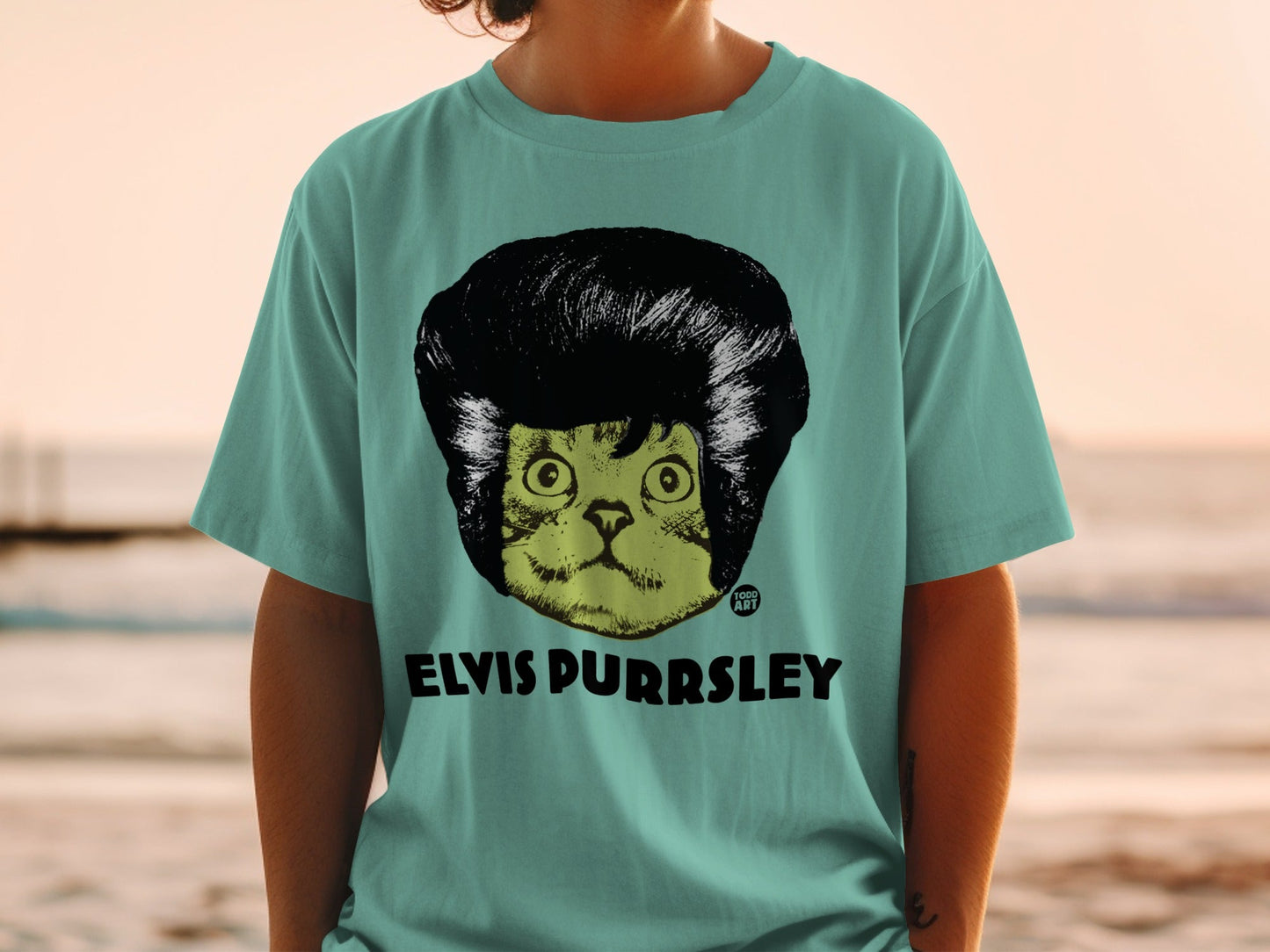 Elvis Purrsley Cat T-Shirt with Unique Design