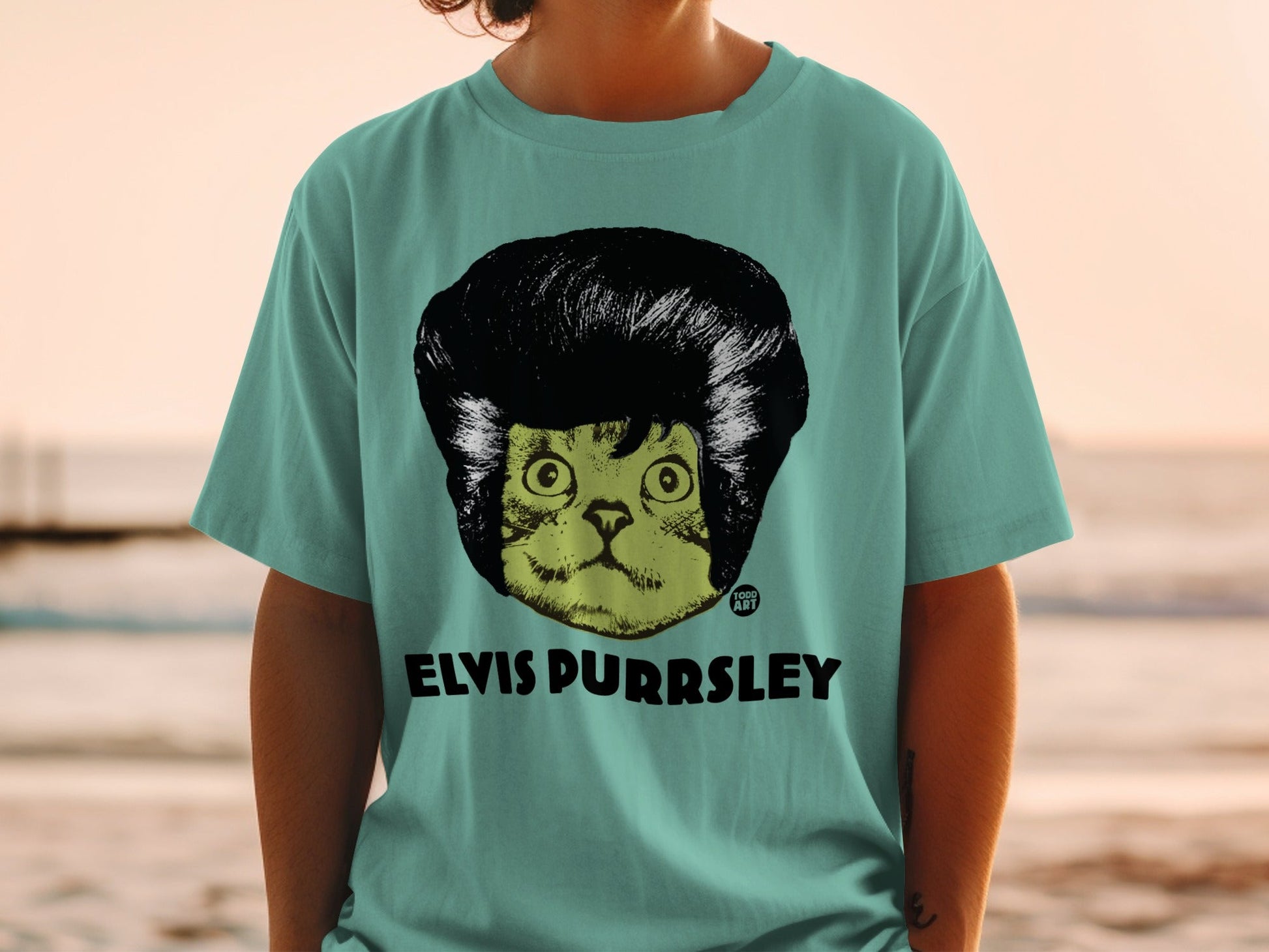 Elvis Purrsley Cat T-Shirt with Unique Design