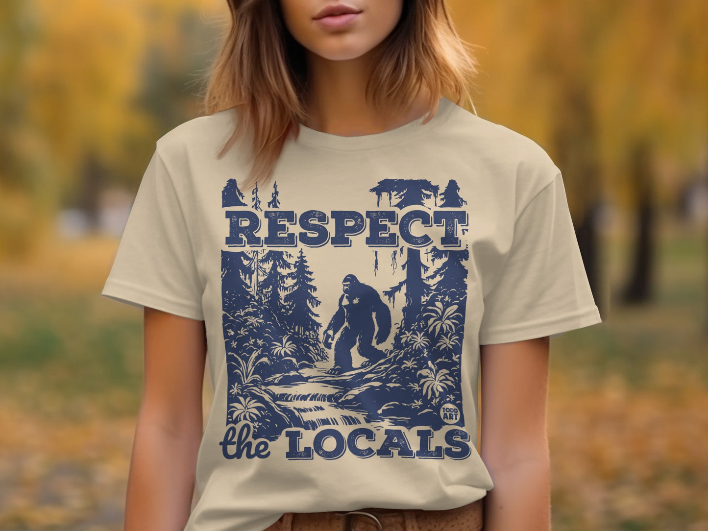 Respect The Locals Bigfoot Graphic T-Shirt
