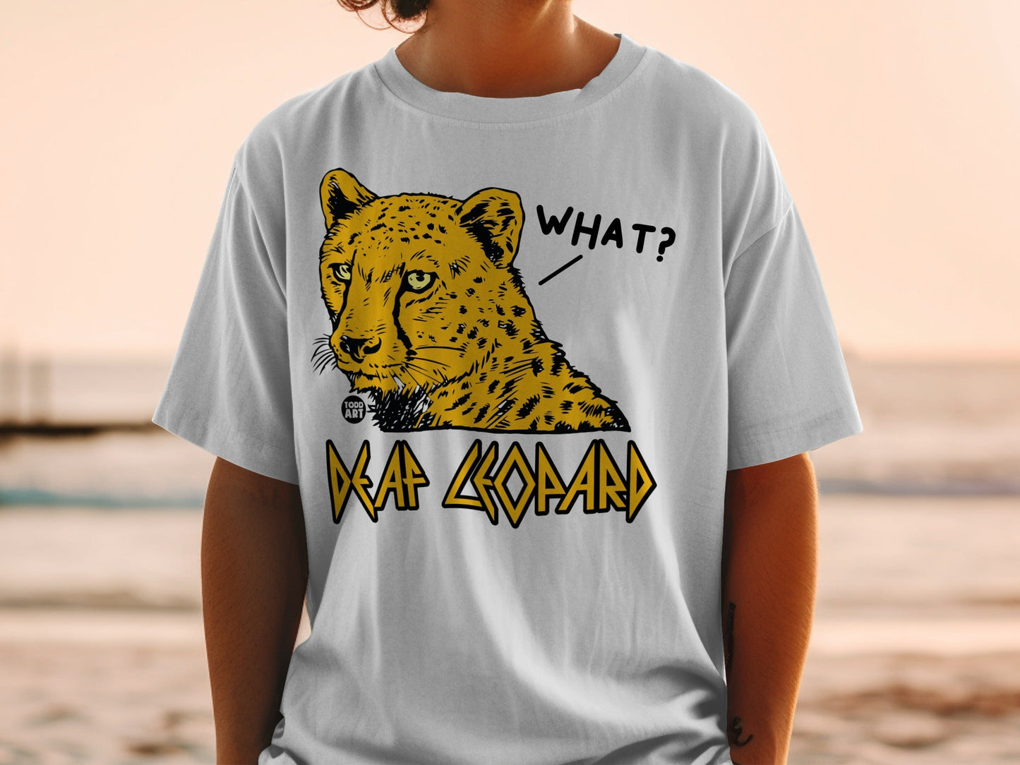 Deaf Leopard What? Graphic T-Shirt