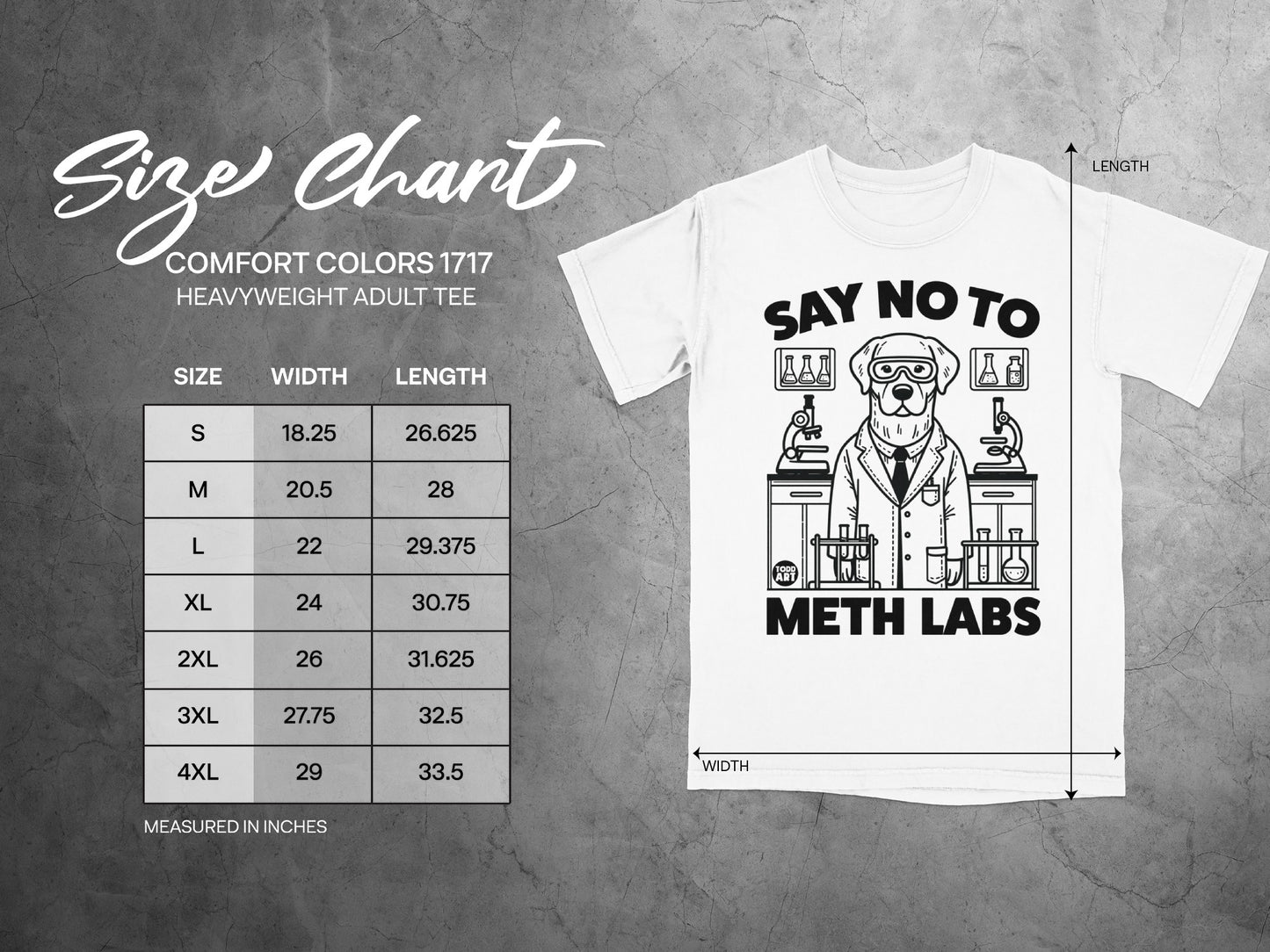 Say No To Meth Labs Heavyweight Adult Tee