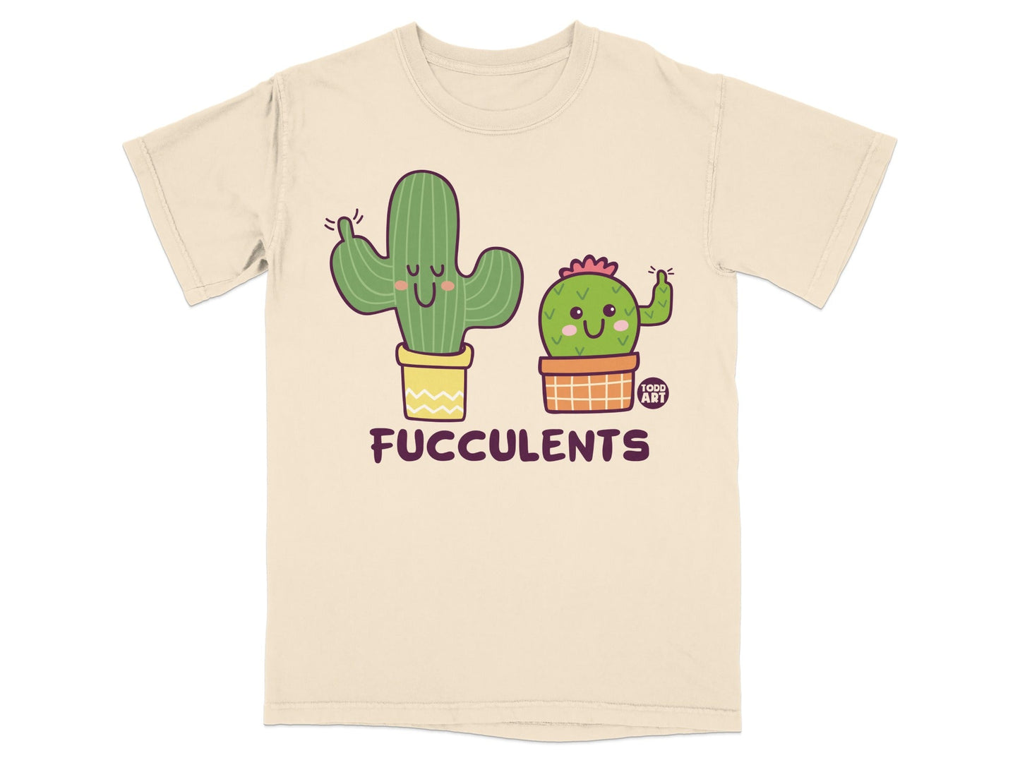Cute Cartoon Cactus FUCCULENTS Graphic T-shirt