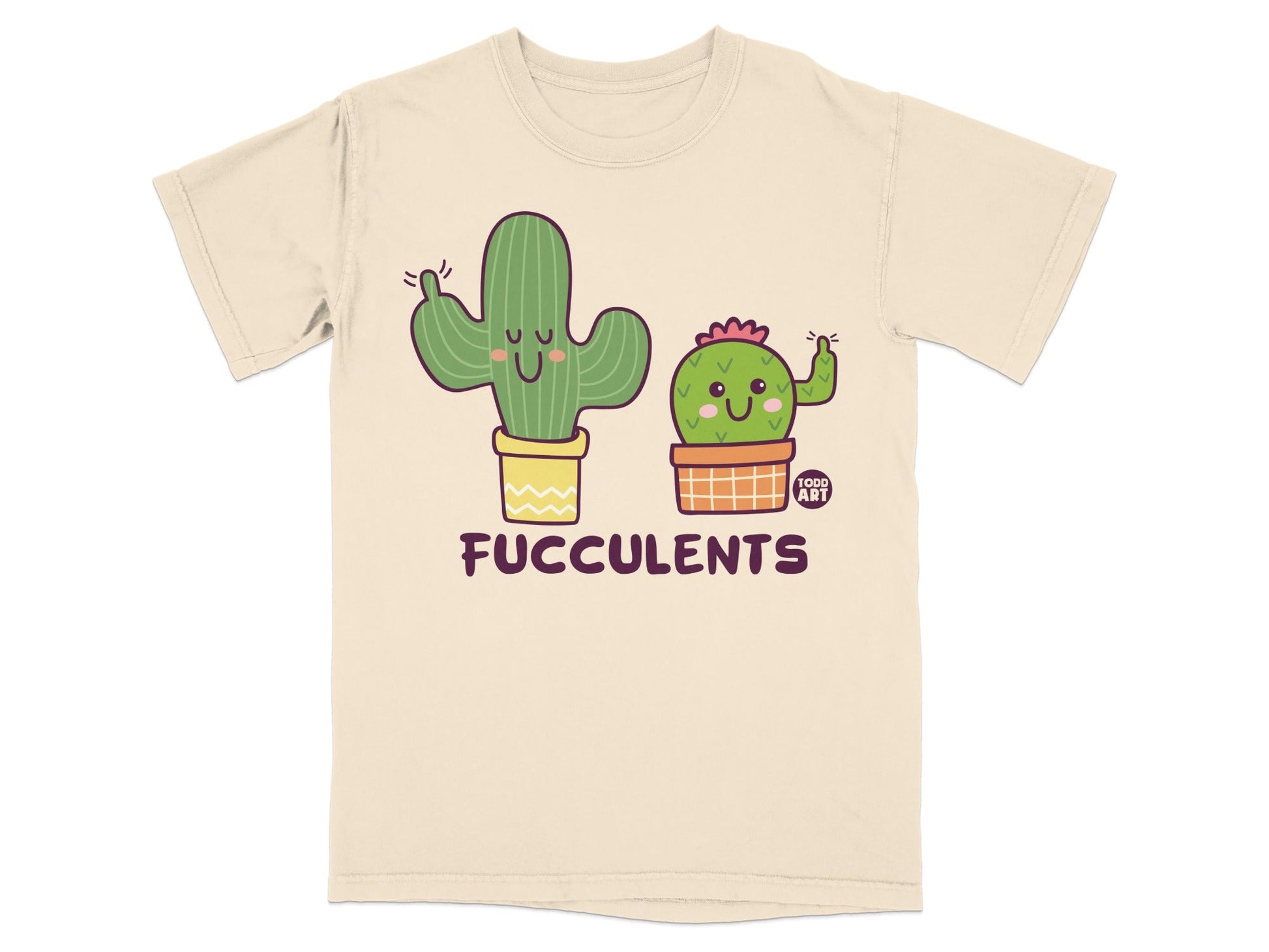 Cute Cartoon Cactus FUCCULENTS Graphic T-shirt