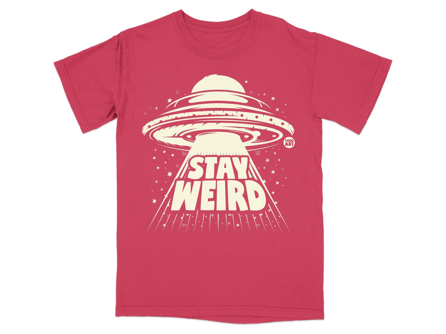Stay Weird Graphic UFO Unisex Tee Shirt Product