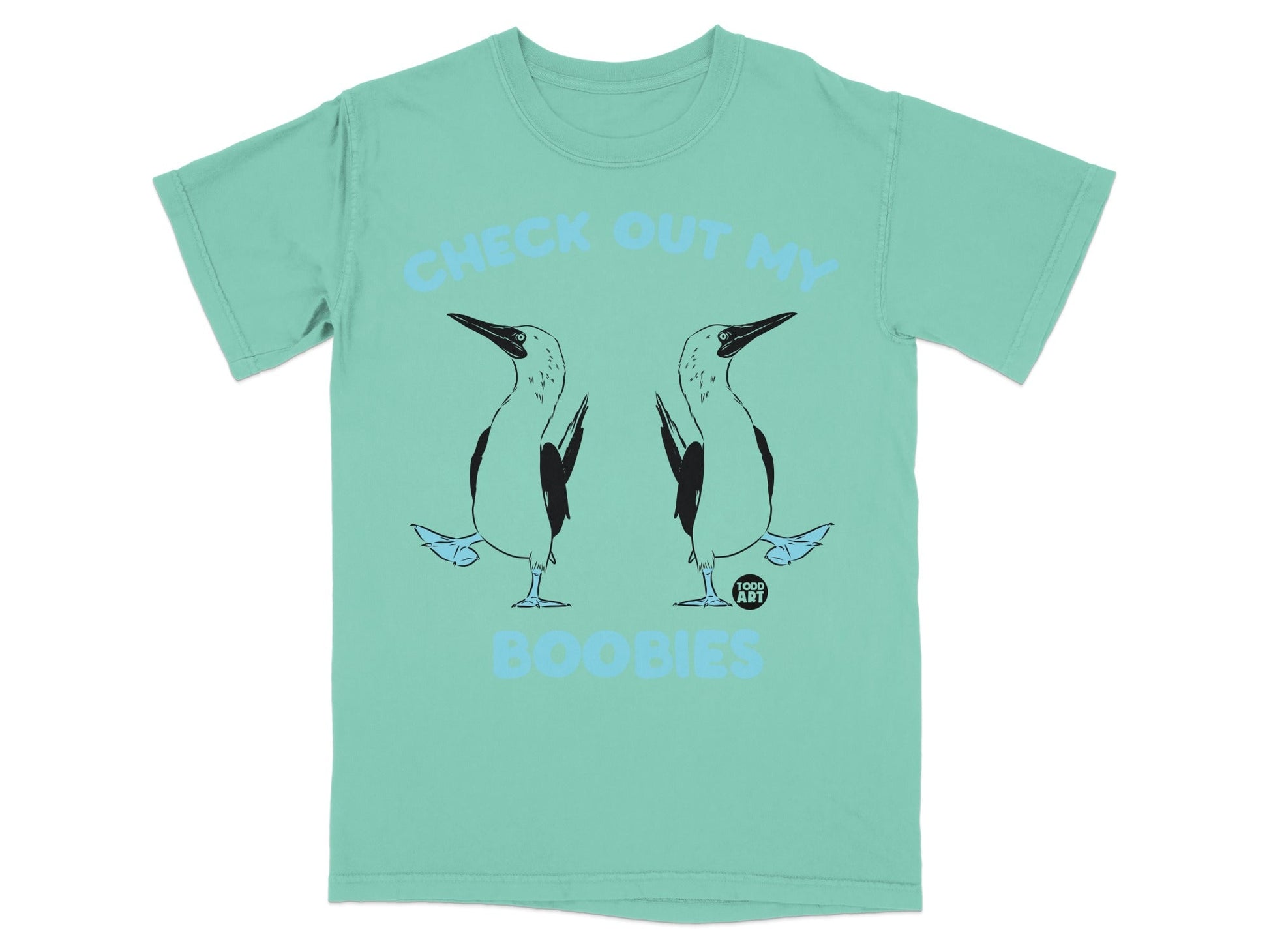 Check Out My Boobies Funny Bird Graphic Tee