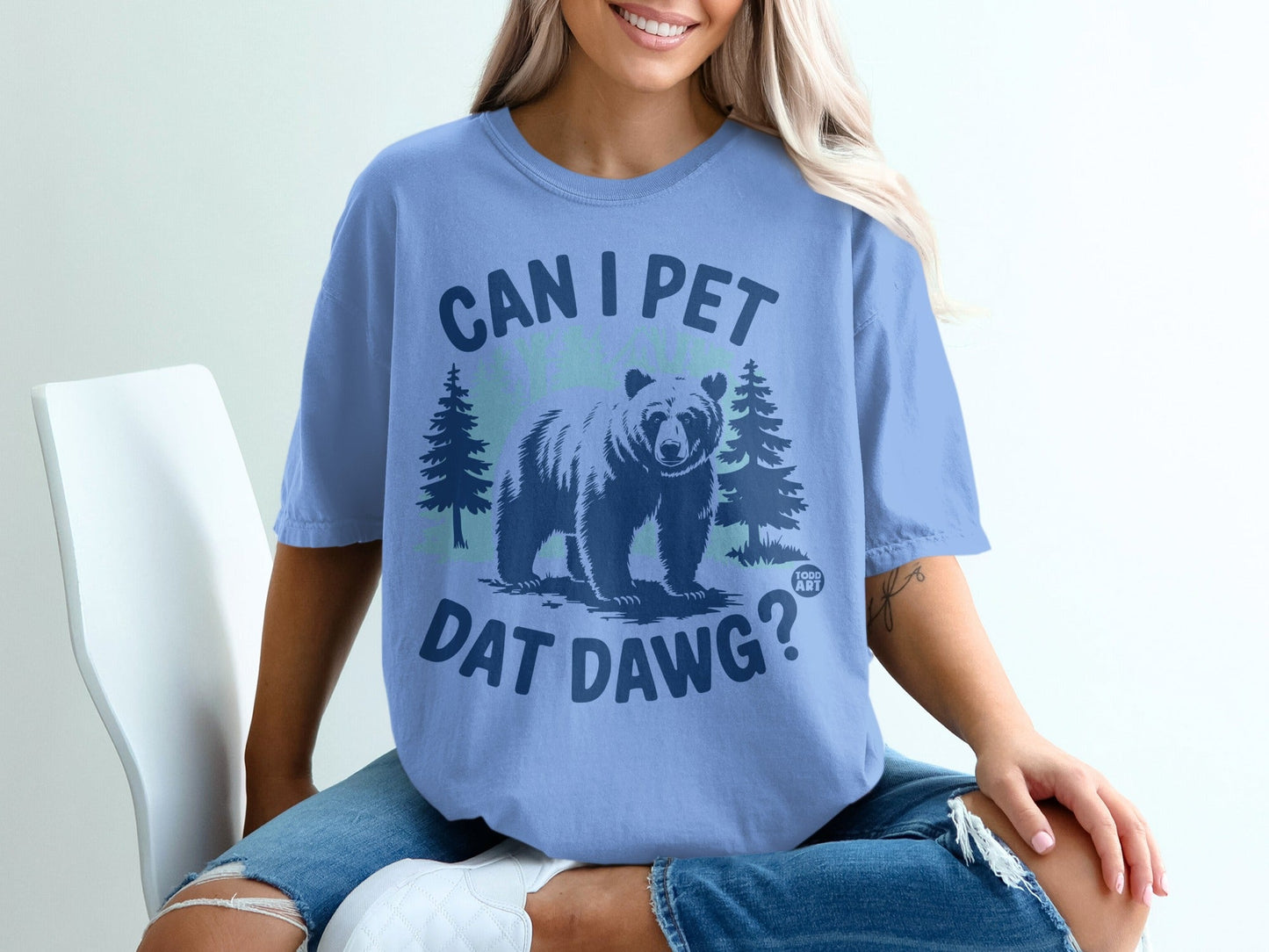 Can I Pet Dat Dawg Bear Graphic T-Shirt