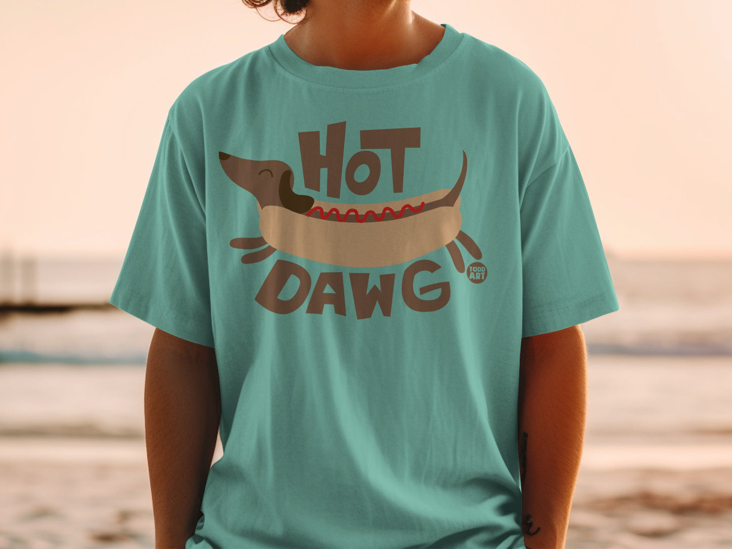 Hot Dawg Graphic Tee with Fun Cartoon Design