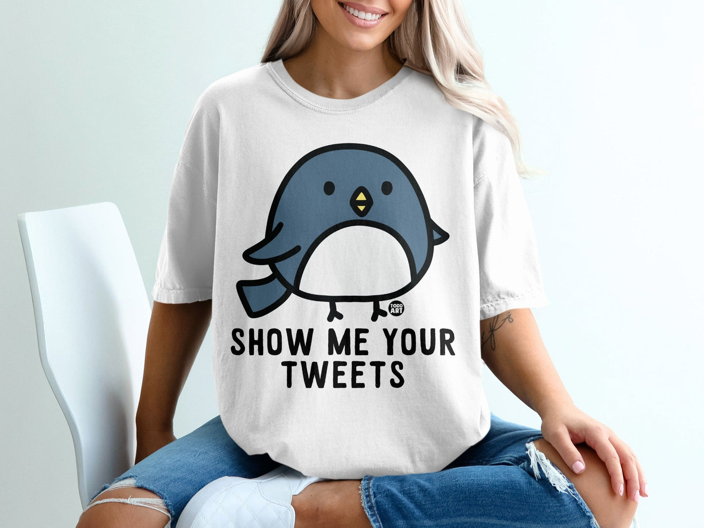 Show Me Your Tweets Cute Cartoon Bird T-shirt