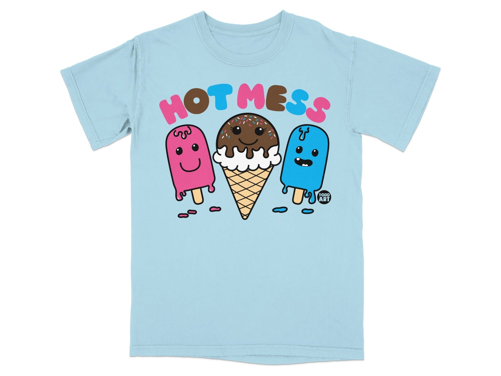 Hot Mess Ice Cream Characters Graphic T-Shirt