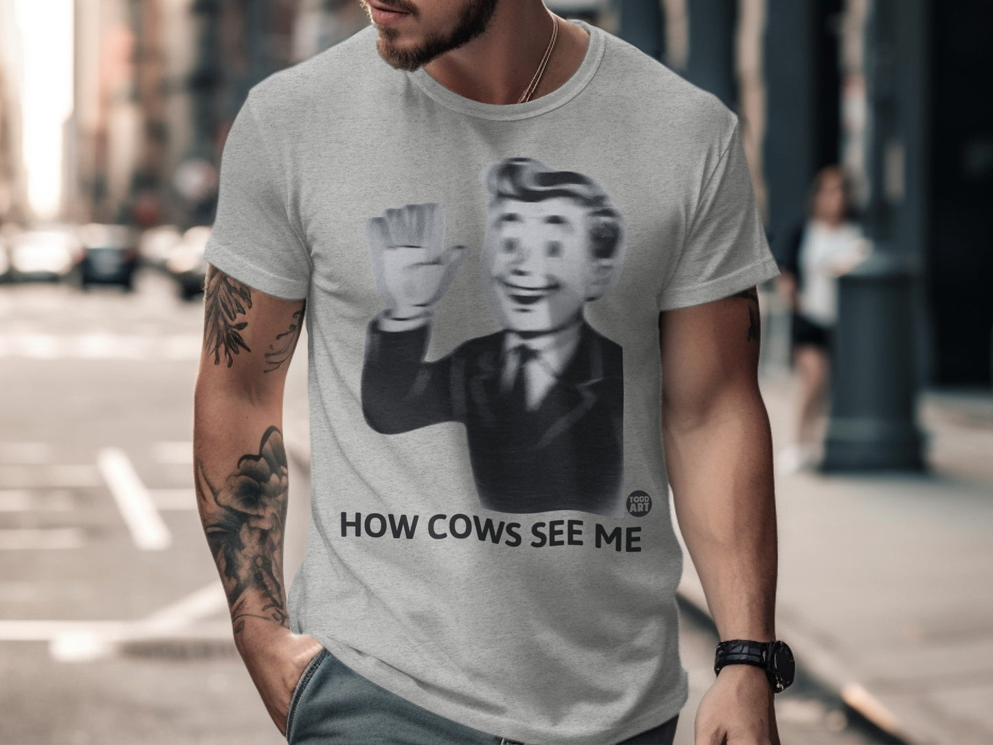 How Cows See Me Retro Cartoon Graphic T-shirt