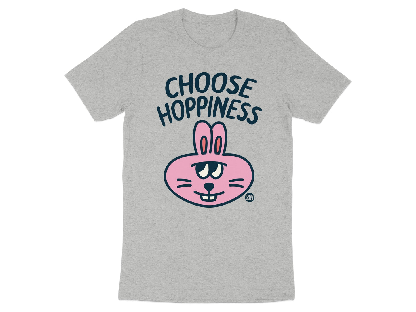 Choose Hoppiness Funny Bunny Graphic T-Shirt