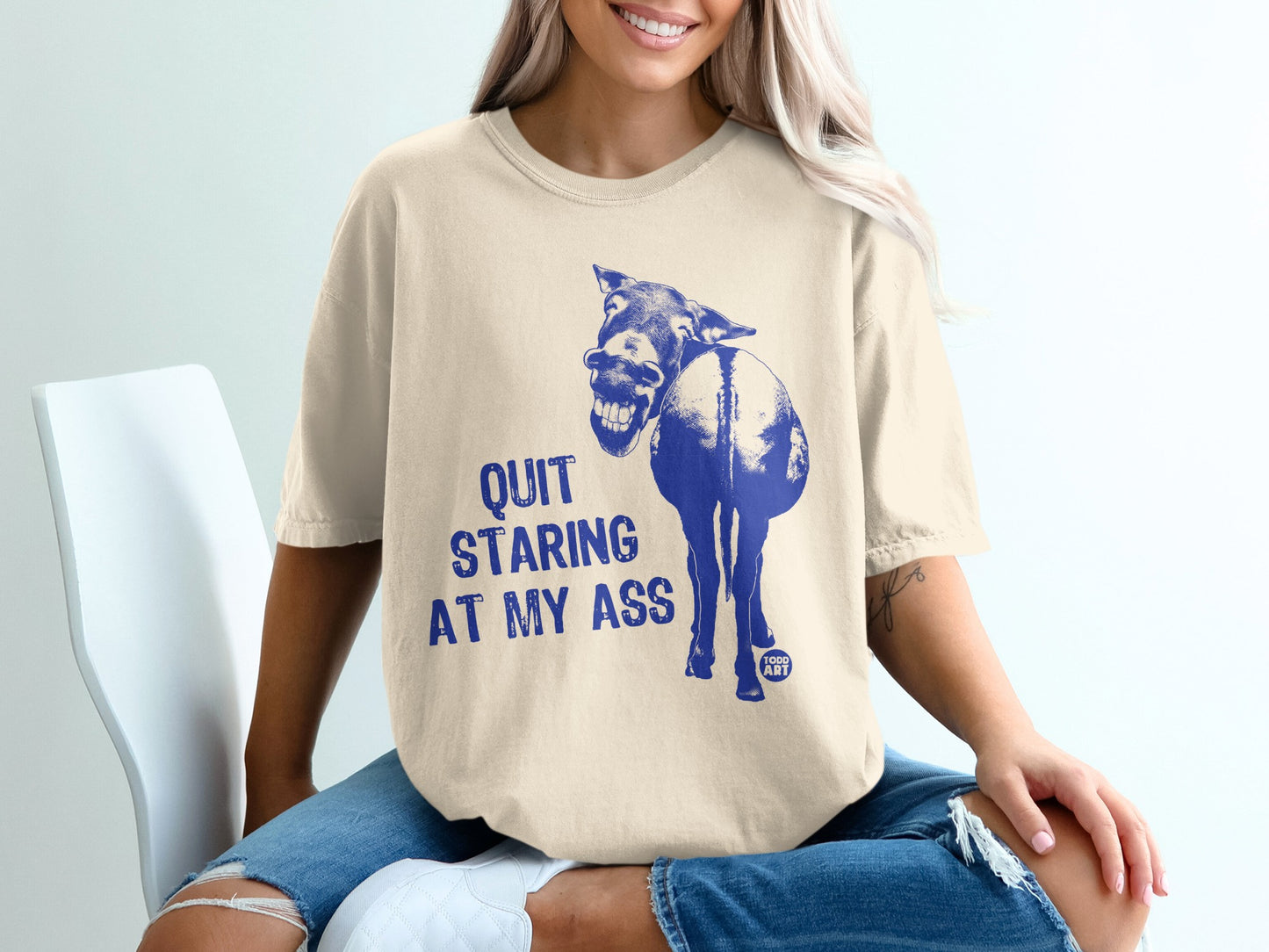 Quit Staring At My Ass Funny Graphic Tee