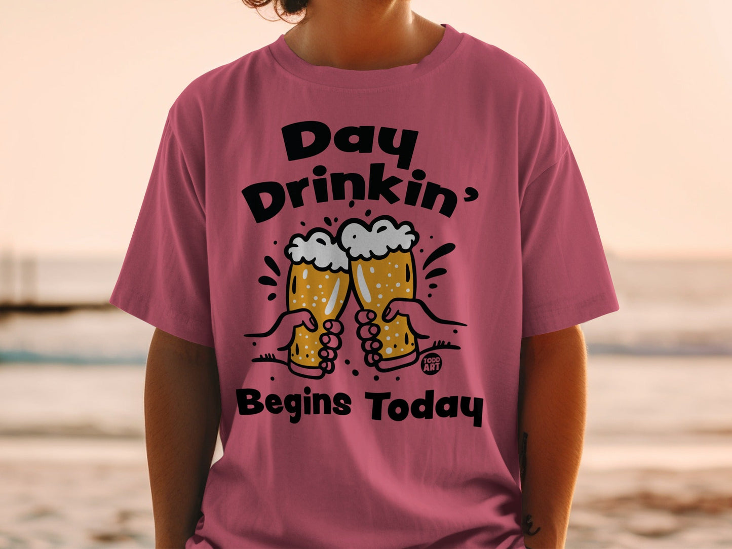 Day Drinkin' Begins Today Funny Beer Shirt