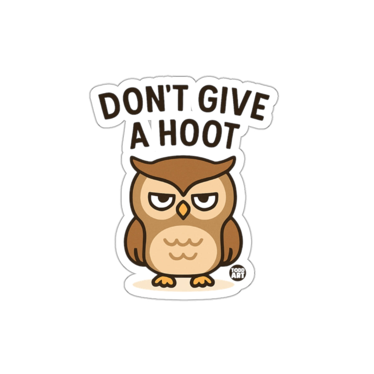 Don't Give A Hoot Angry Owl Cute Illustration sticker