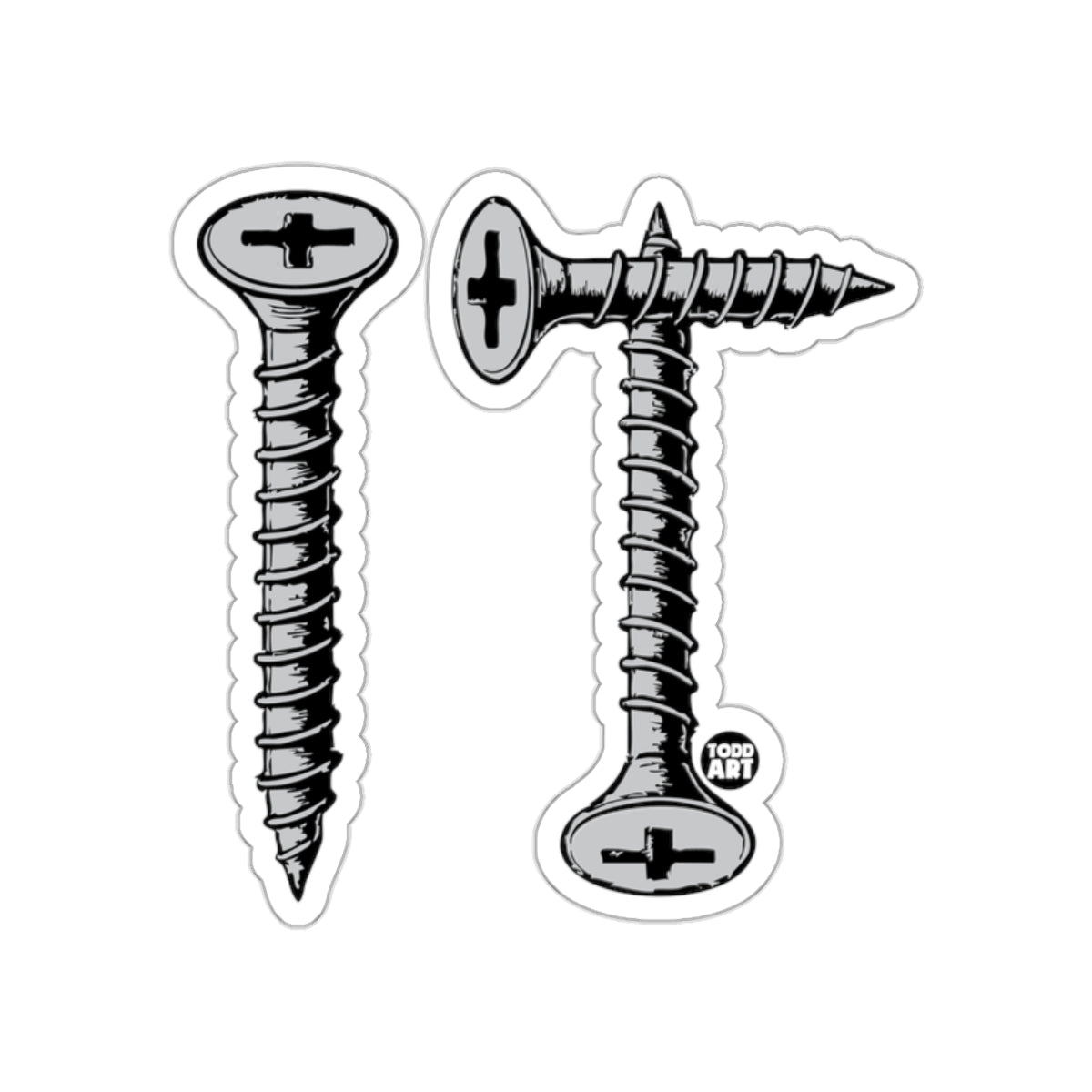 Detailed Screw Illustration Decorative Sticker Set