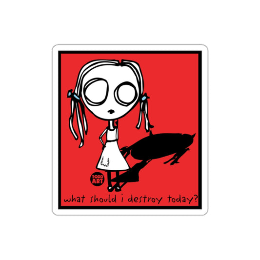 What Should I Destroy Today Girl Shadow Art Sticker