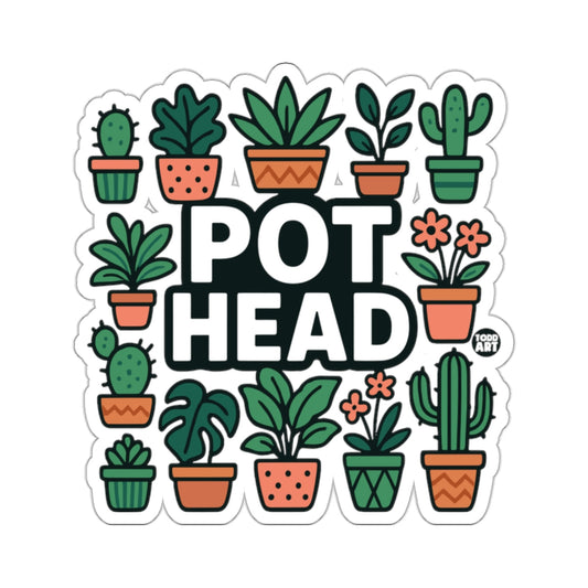 Pot Head Plant Lover Garden Fun Sticker 