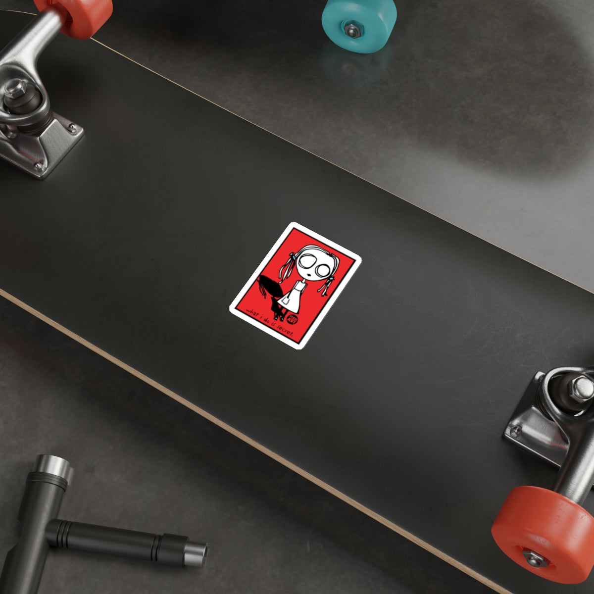 Creepy Doll Sticker for Skateboard or Laptop D√©cor