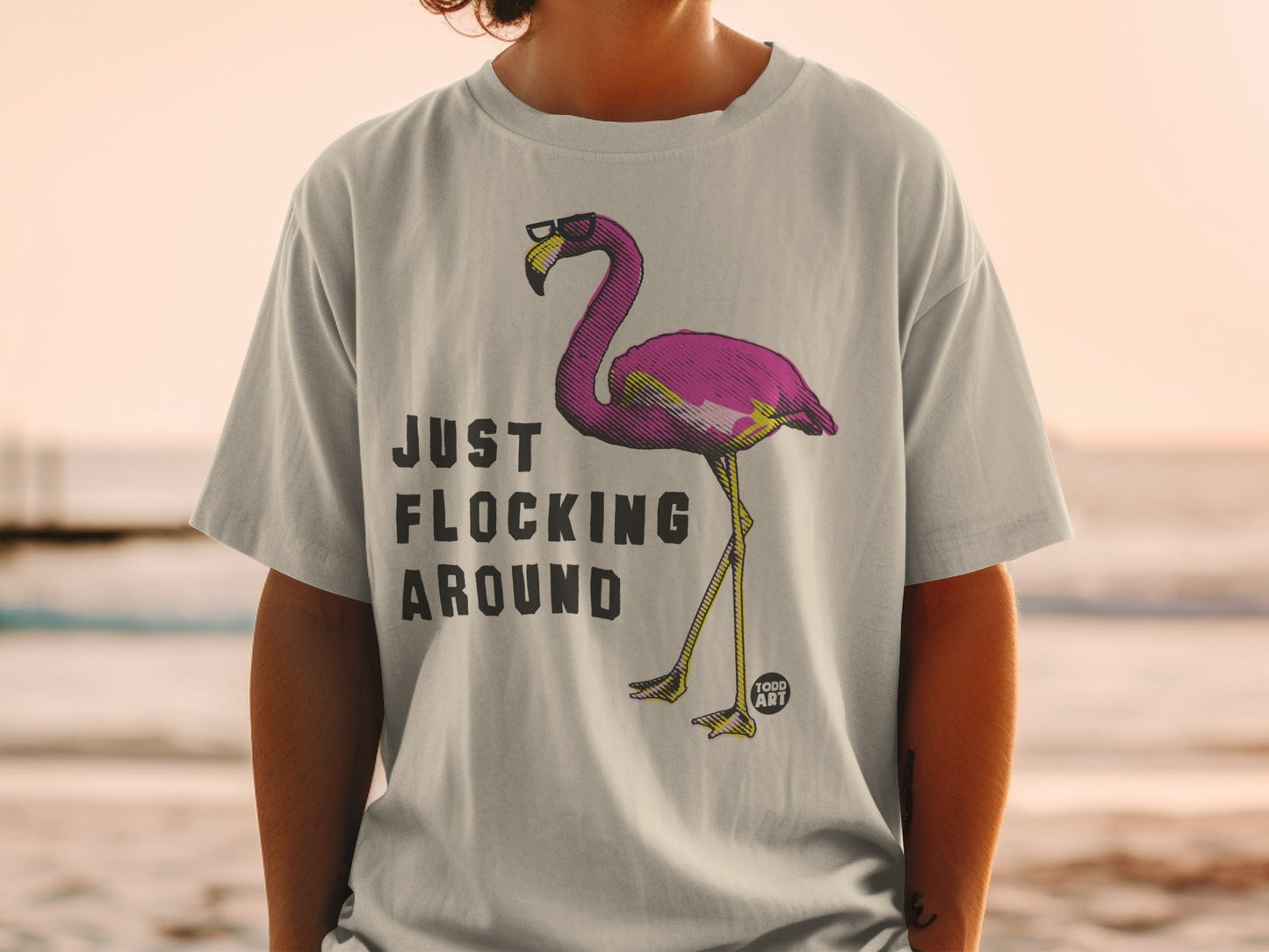 Just Flocking Around Flamingo Graphic Tee