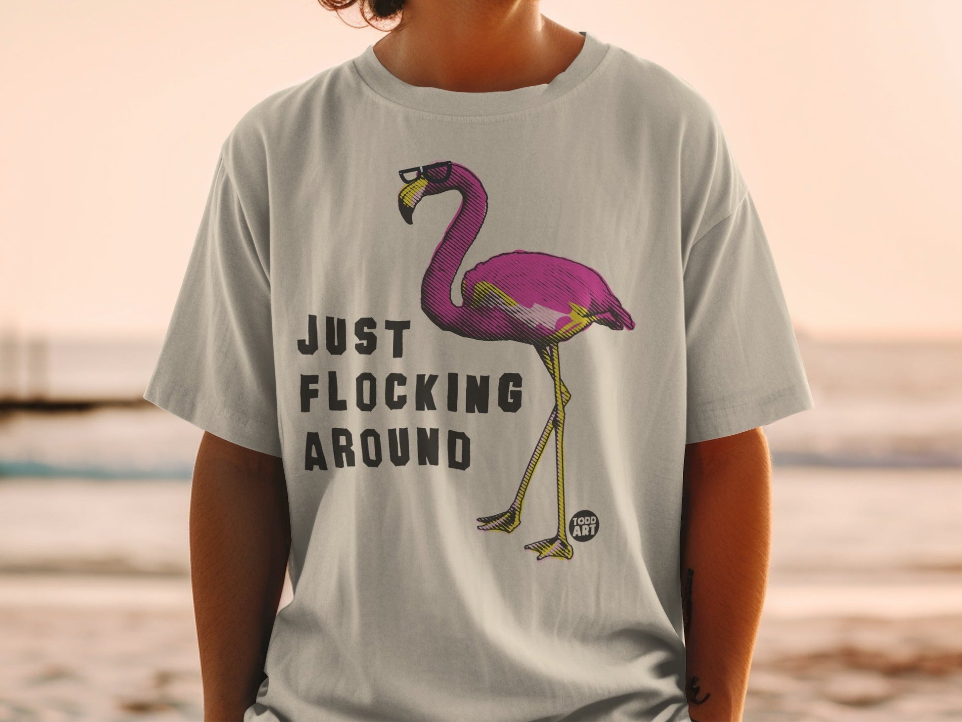 Just Flocking Around Flamingo Graphic Tee