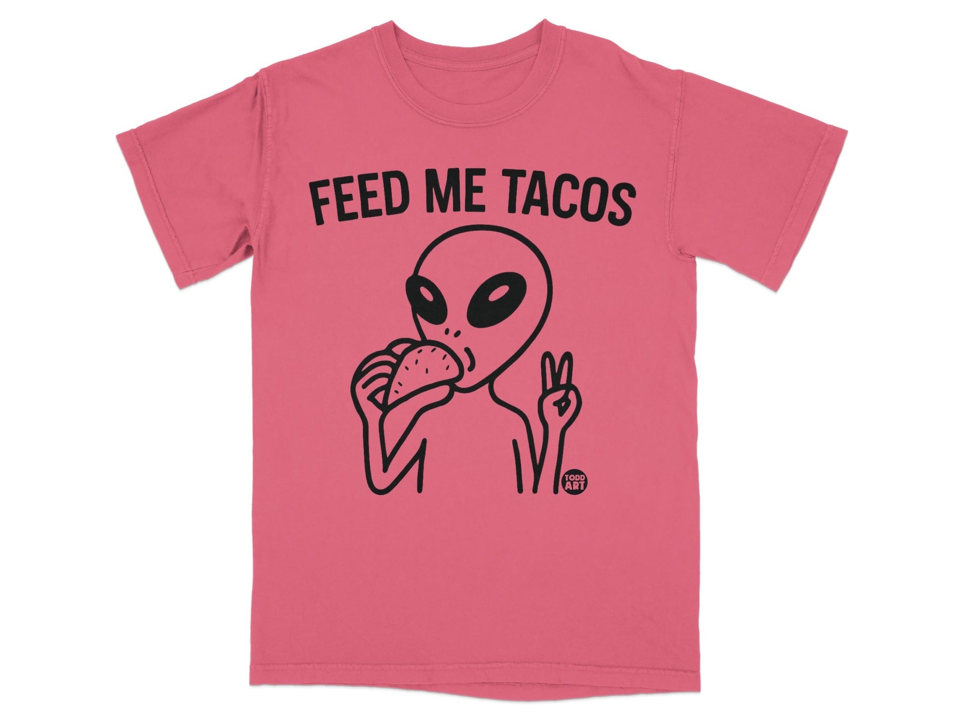 Alien Eating Tacos Funny Graphic Tee Shirt Product