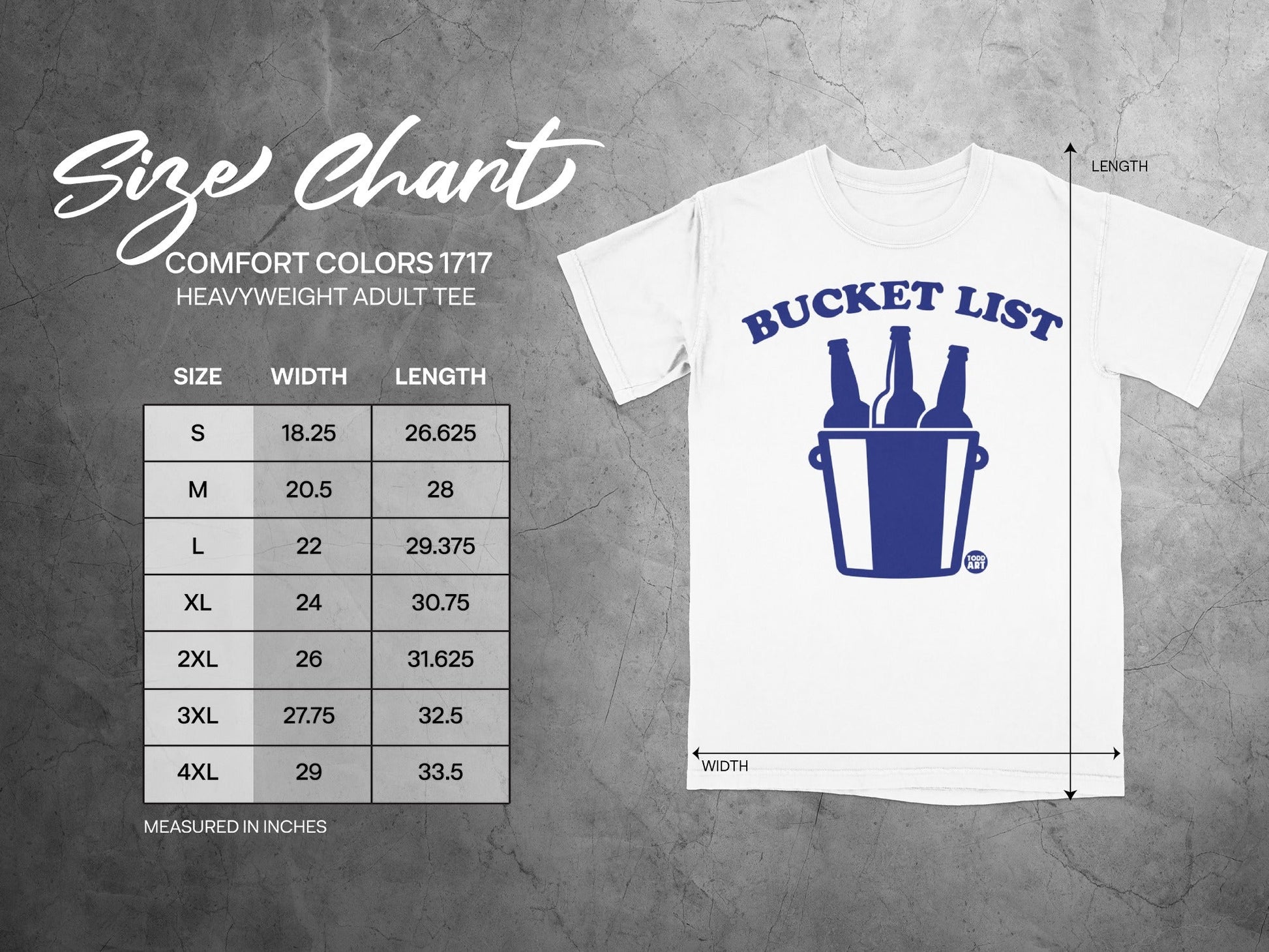Bucket List Comfort Colors 1717 Heavyweight Adult Tee