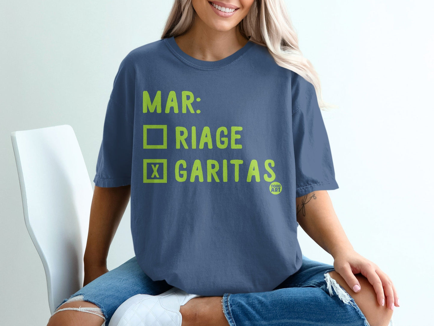 Funny Mar RIAGE Garitas Graphic T-Shirt for Women