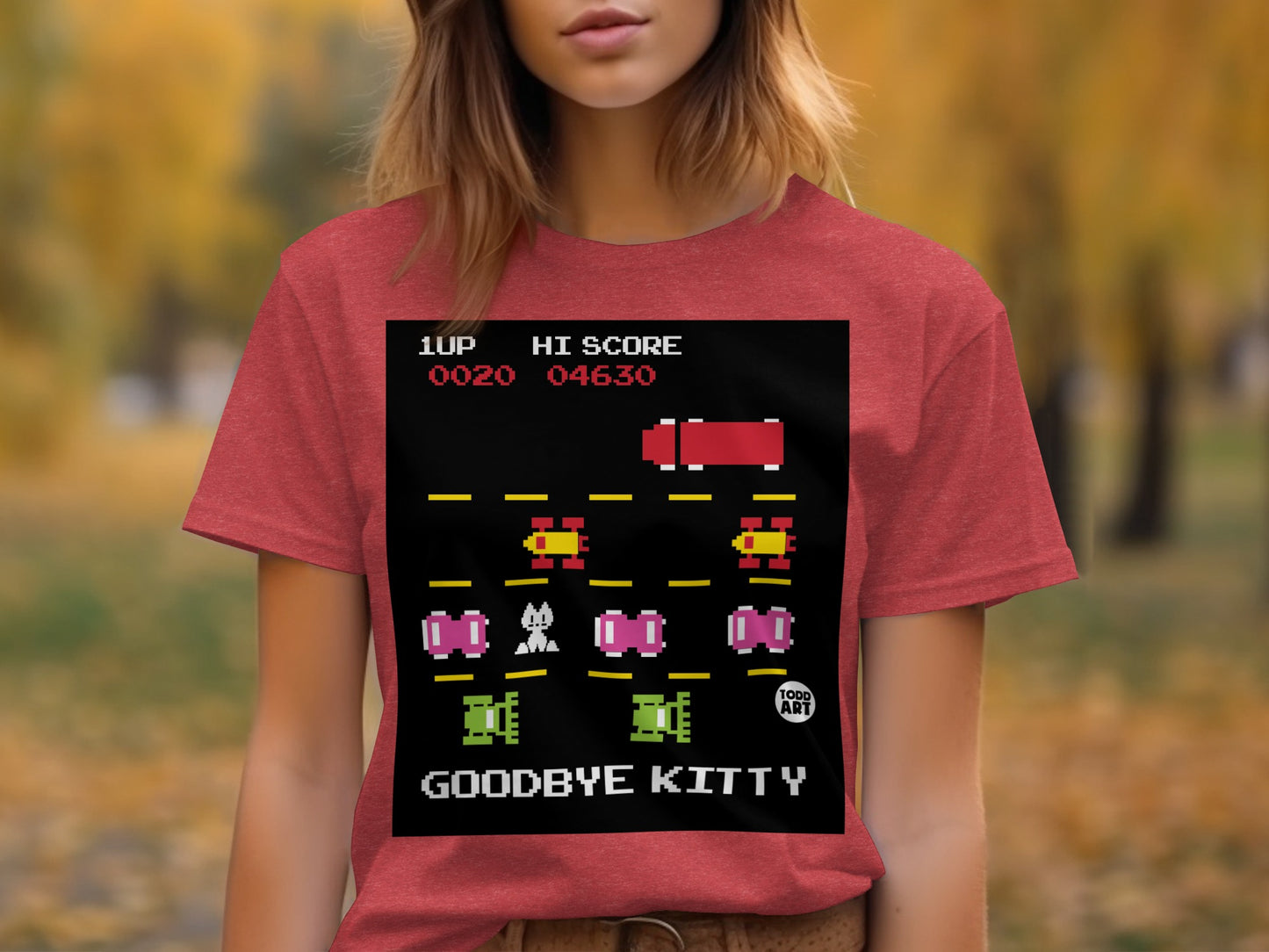 Retro Video Game Inspired Goodbye Kitty T-Shirt