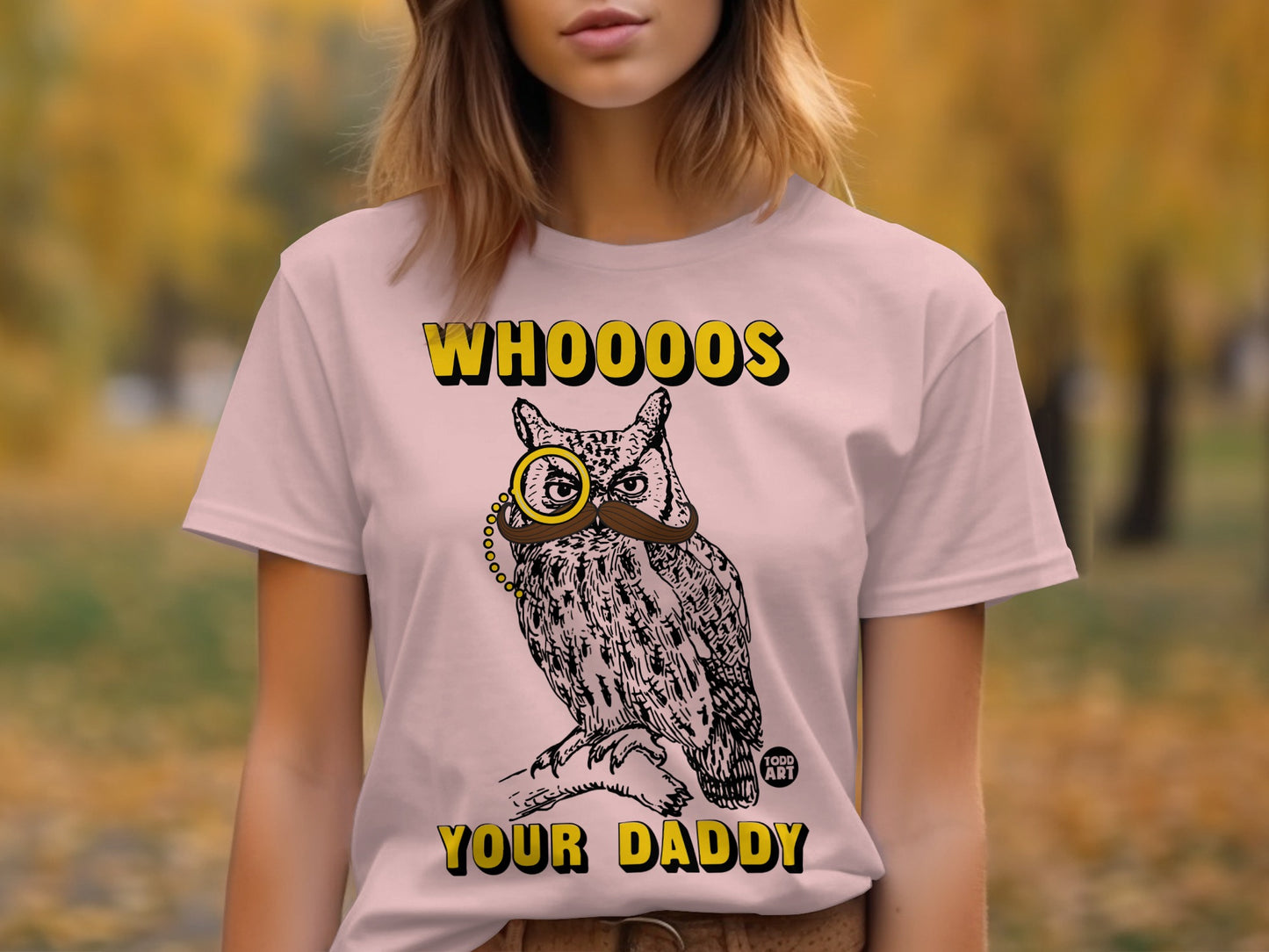 WHOOOOS YOUR DADDY cute owl printed T-shirt product