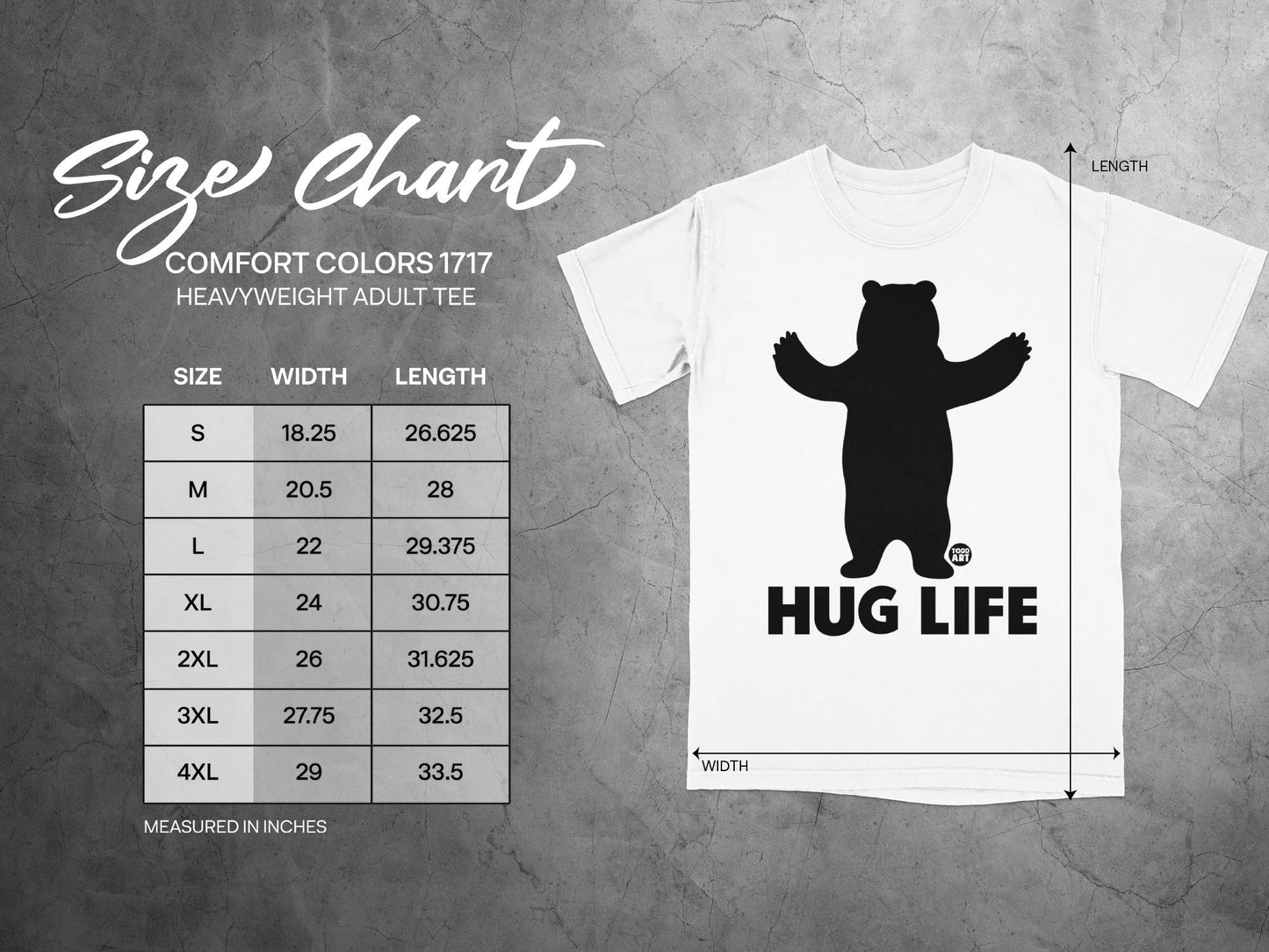 Hug Life Bear Graphic Heavyweight Adult Tee