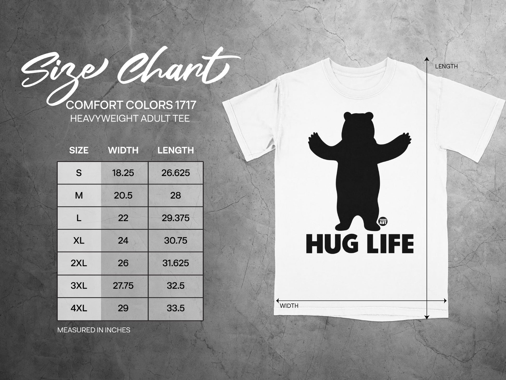 Hug Life Bear Graphic Heavyweight Adult Tee