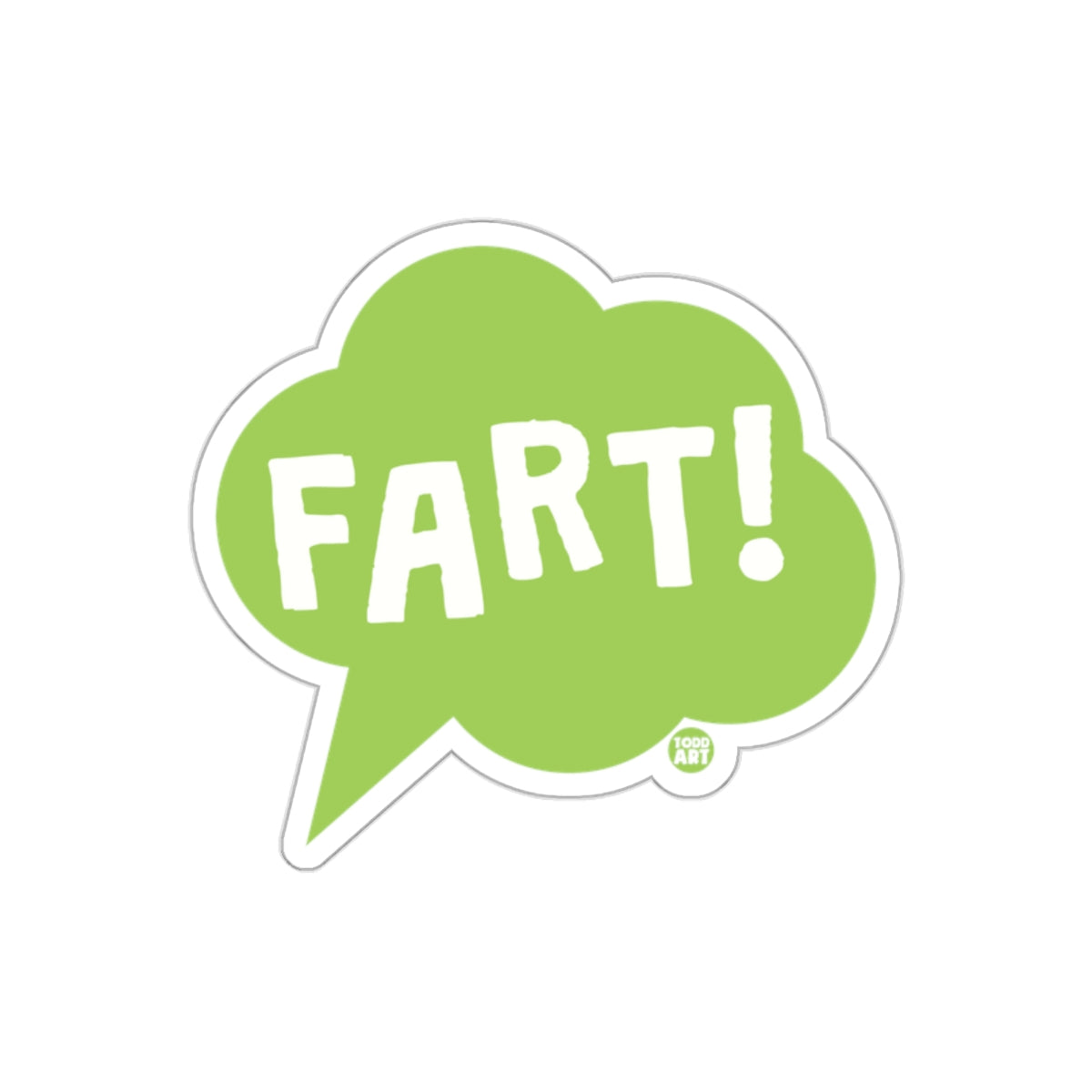 Funny Green Fart Exclamation Cloud Sticker