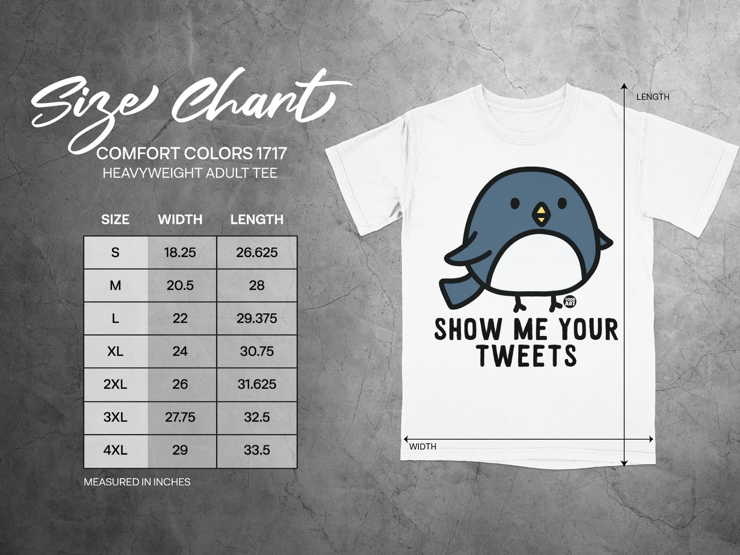 Show Me Your Tweets Heavyweight Adult Tee