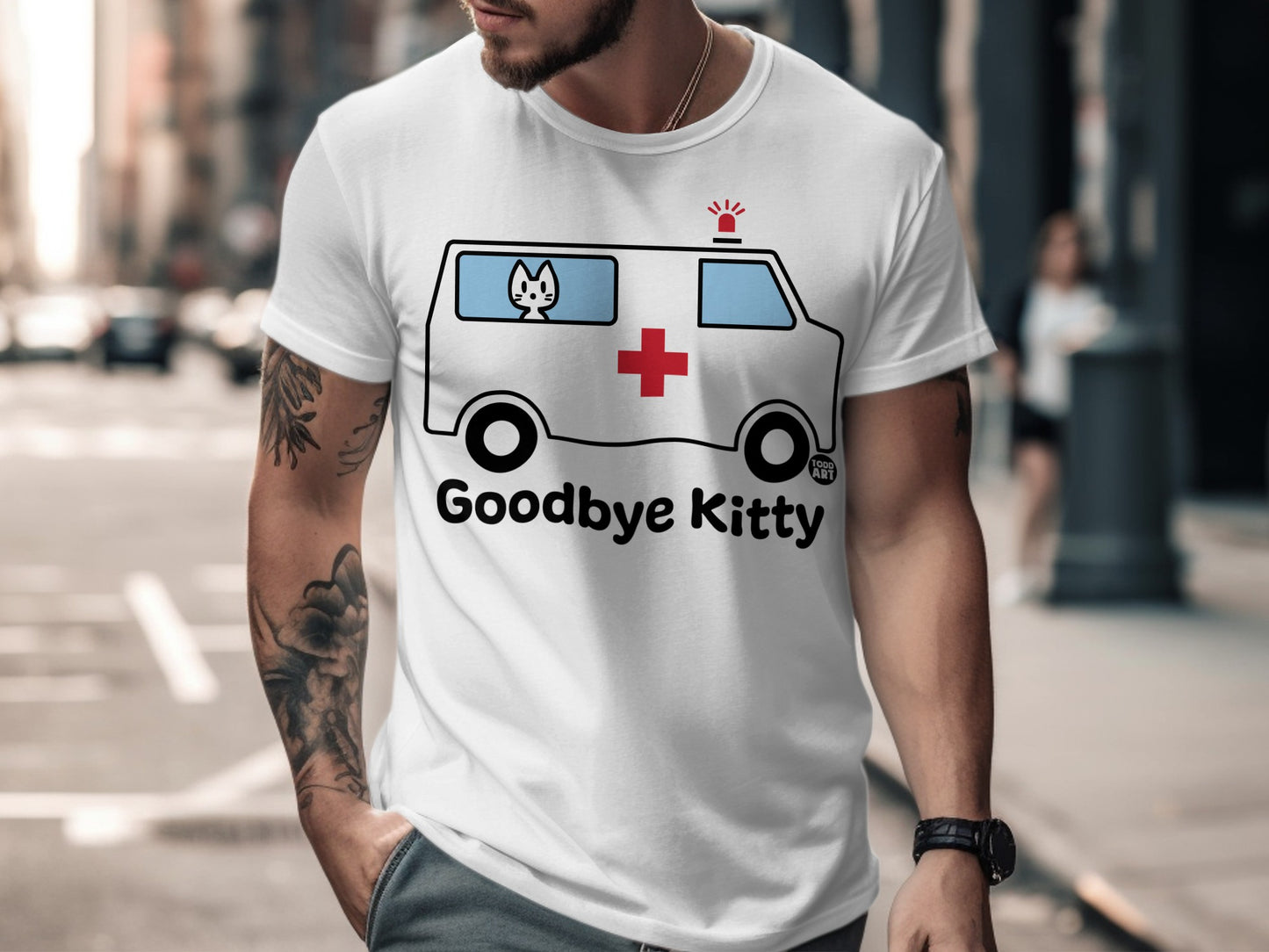 Goodbye Kitty Ambulance Design T-Shirt