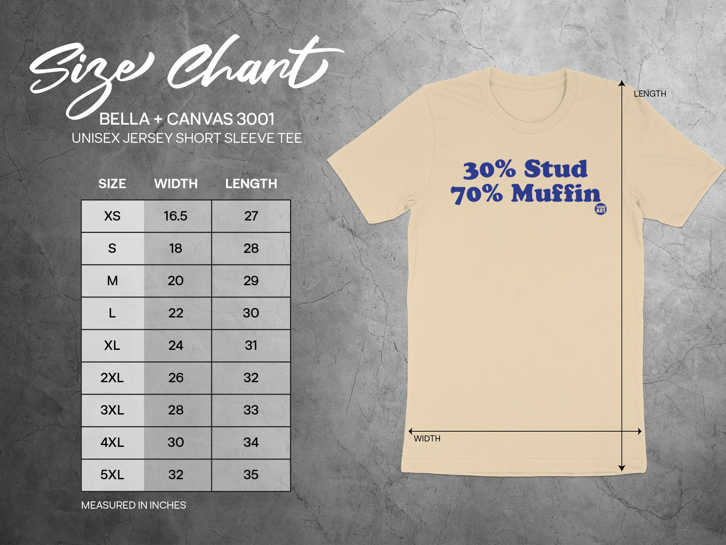 30% Stud 70% Muffin Unisex Jersey Short Sleeve Tee