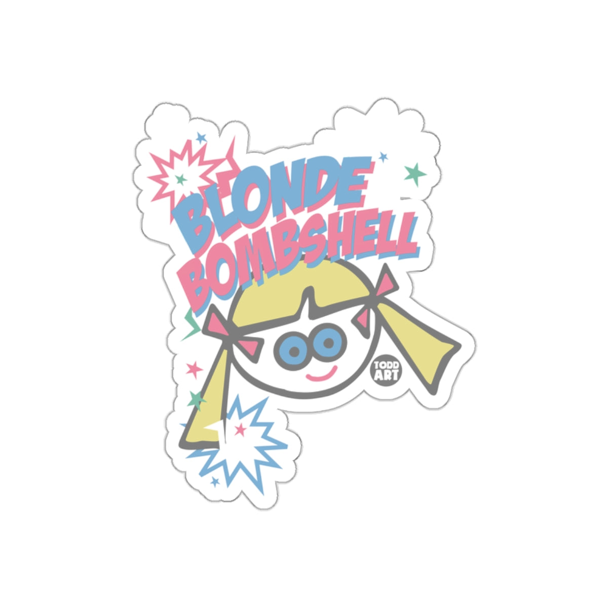 Blonde Bombshell Cartoon Character Sticker