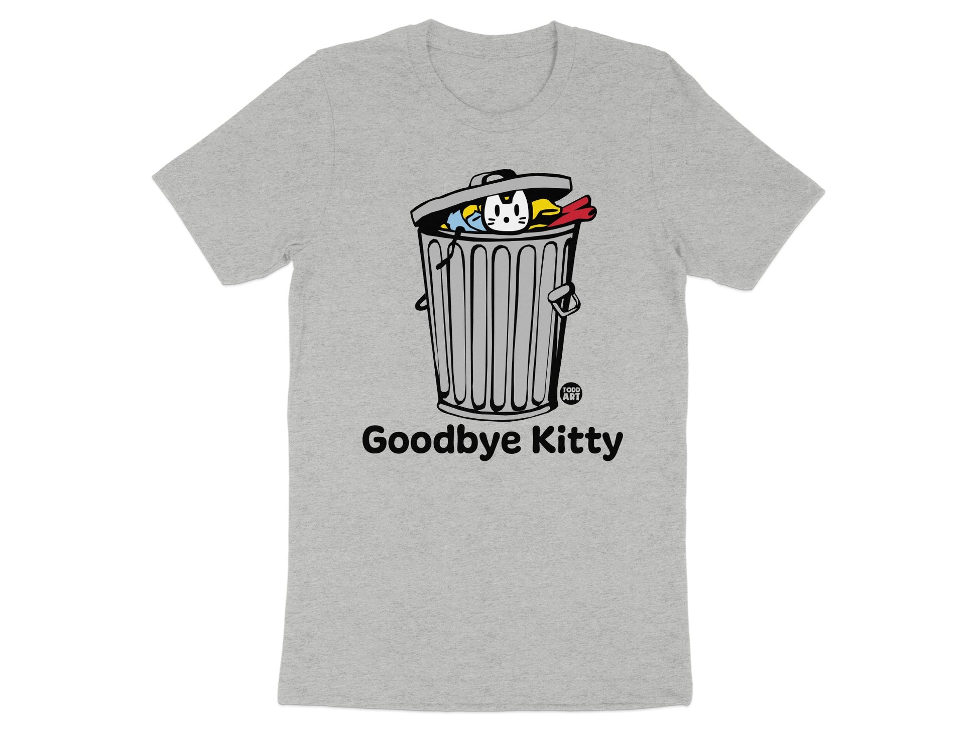 Goodbye Kitty Funny Illustrated Graphic T-Shirt