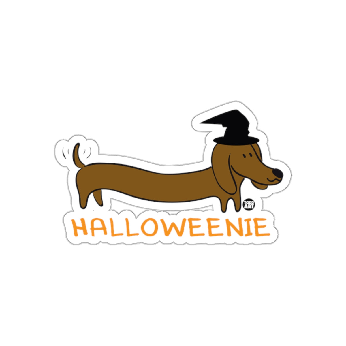 Halloweenie Dachshund In Witch Hat Sticker Product