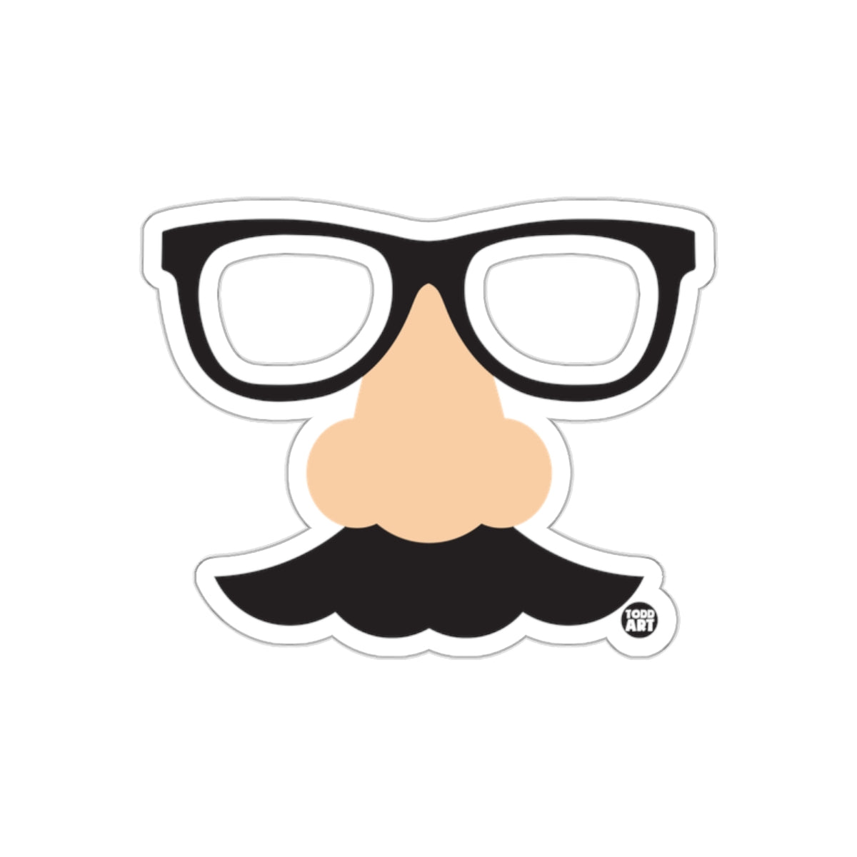 Funny Glasses Nose Mustache Design Todd Art sticker